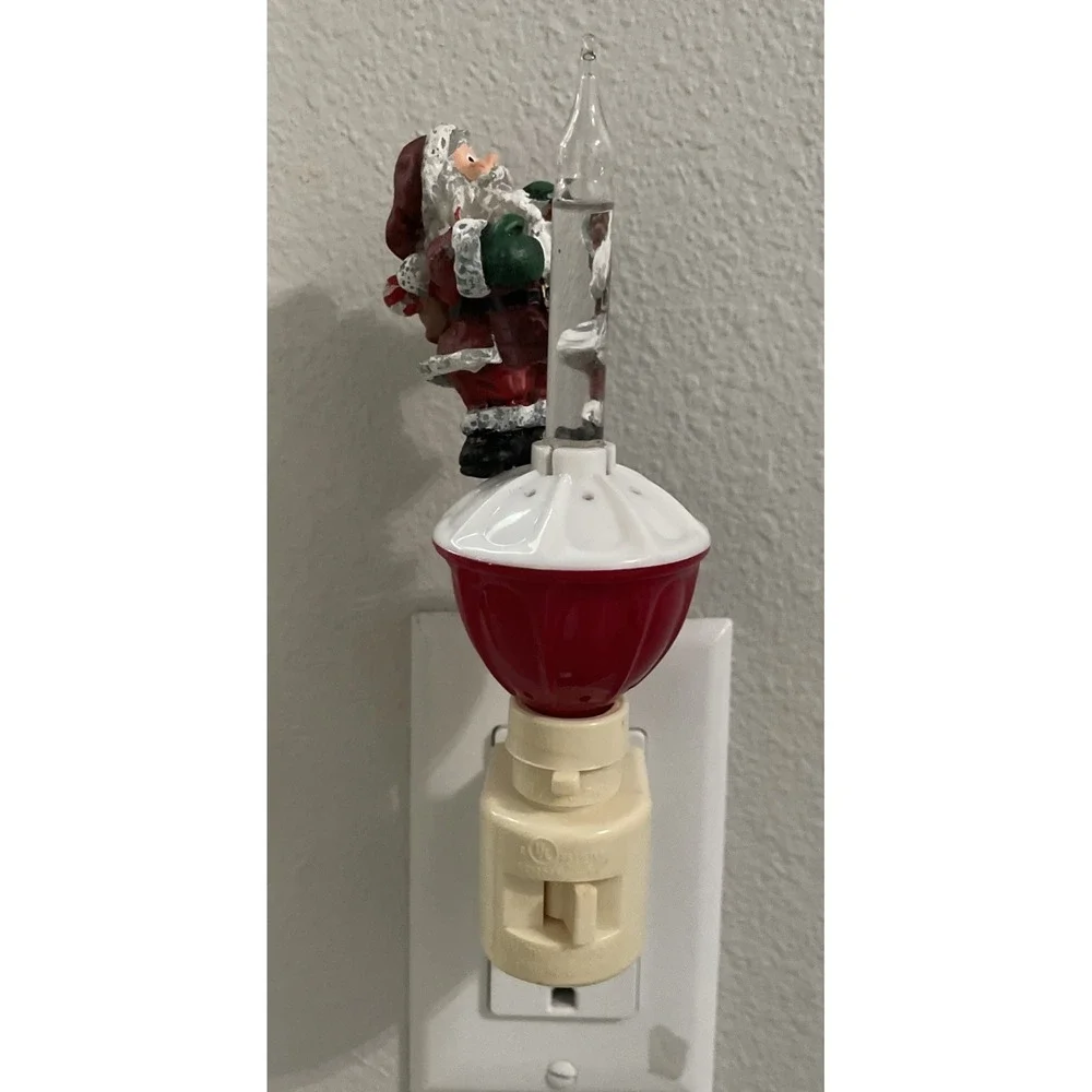 Qty 2 Roman Inc Vintage Holiday‎ Night Lights Tested Works Great-Snowman & Santa